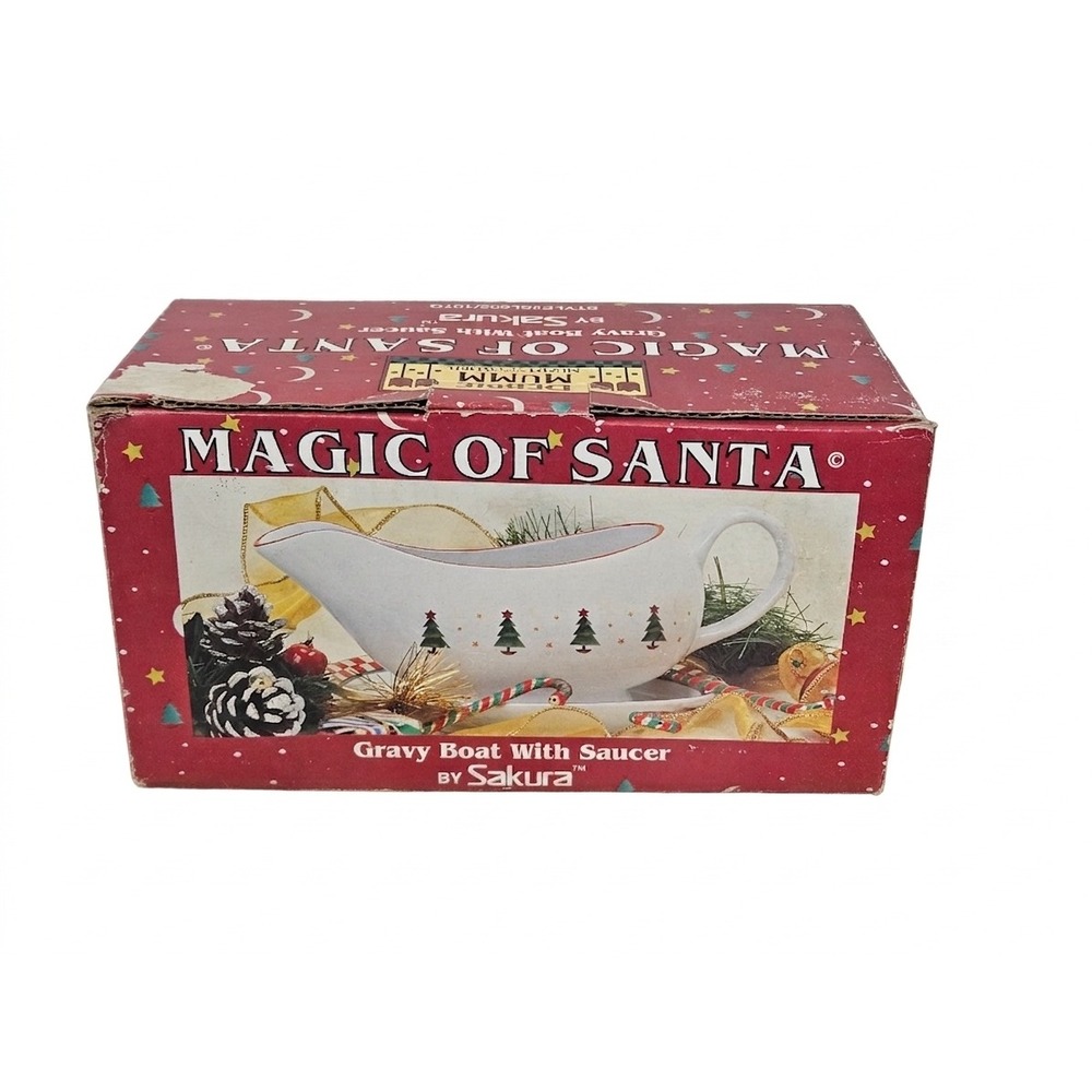 Sakura Gravy Boat with Saucer Magic of Santa Debbie Mumm
